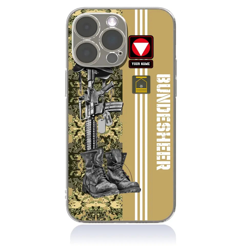 Personalized Austrian Soldier/Veterans With Rank, Name Phone Case Printed - 0403240001