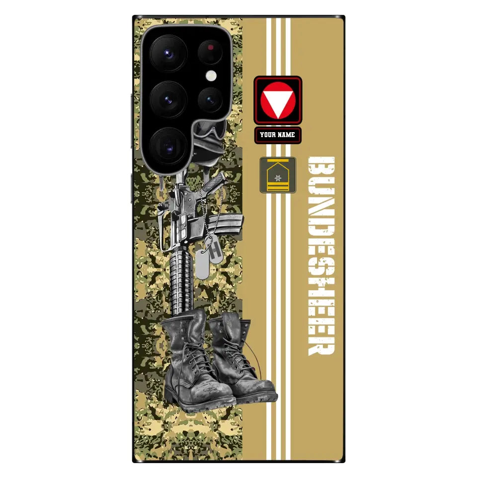 Personalized Austrian Soldier/Veterans With Rank, Name Phone Case Printed - 0403240001