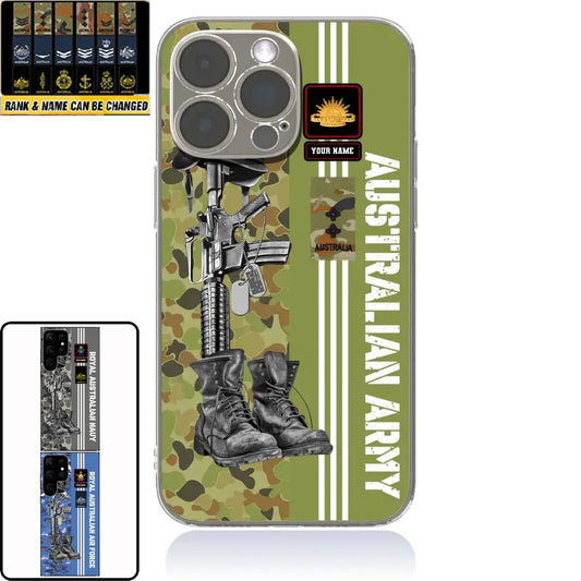 Personalized Australian Soldier/Veterans With Rank, Name Phone Case Printed - 0403240001