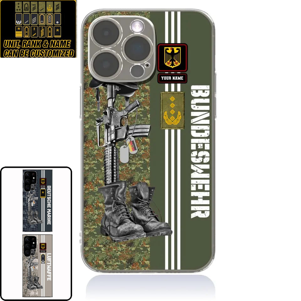 Personalized Germany Soldier/Veterans With Rank, Name Phone Case Printed - 0403240001