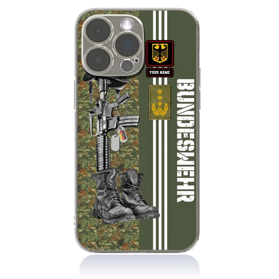 Personalized Germany Soldier/Veterans With Rank, Name Phone Case Printed - 0403240001