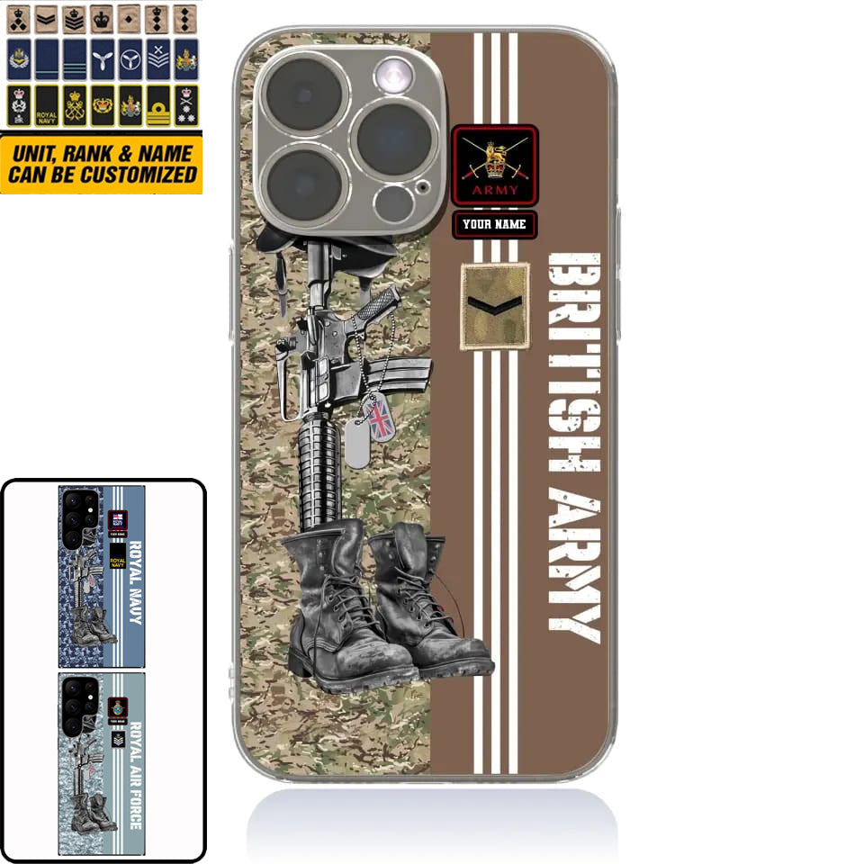 Personalized UK Soldier/Veterans With Rank, Name Phone Case Printed - 0403240001