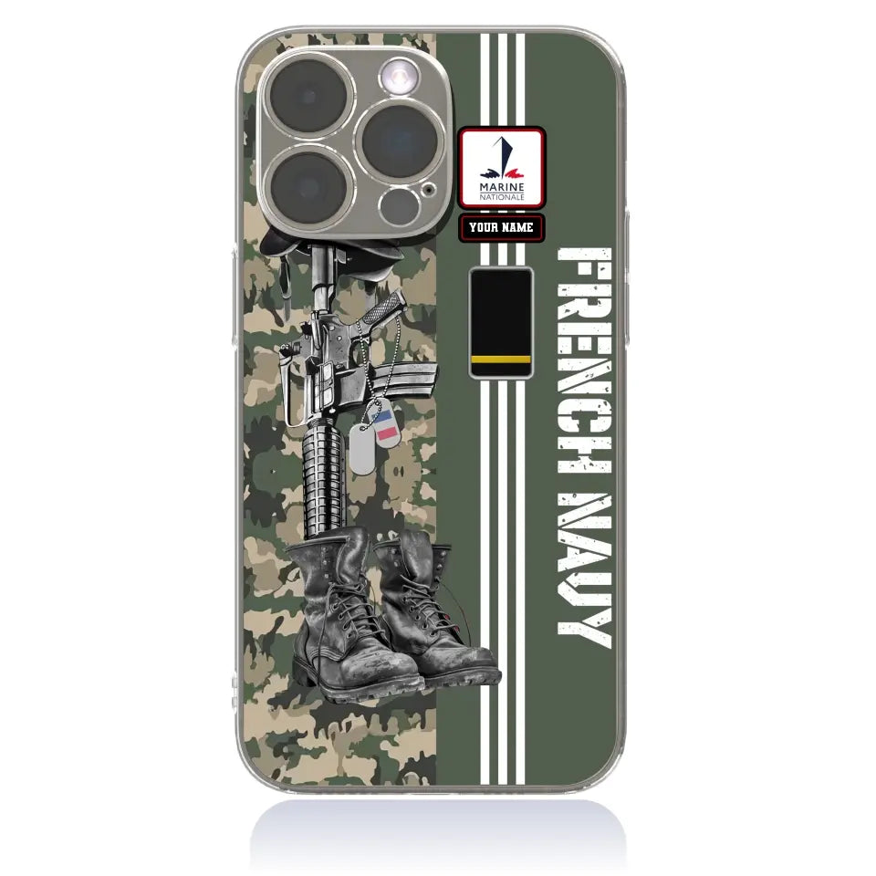 Personalized France Soldier/Veterans With Rank, Name Phone Case Printed - 0403240001