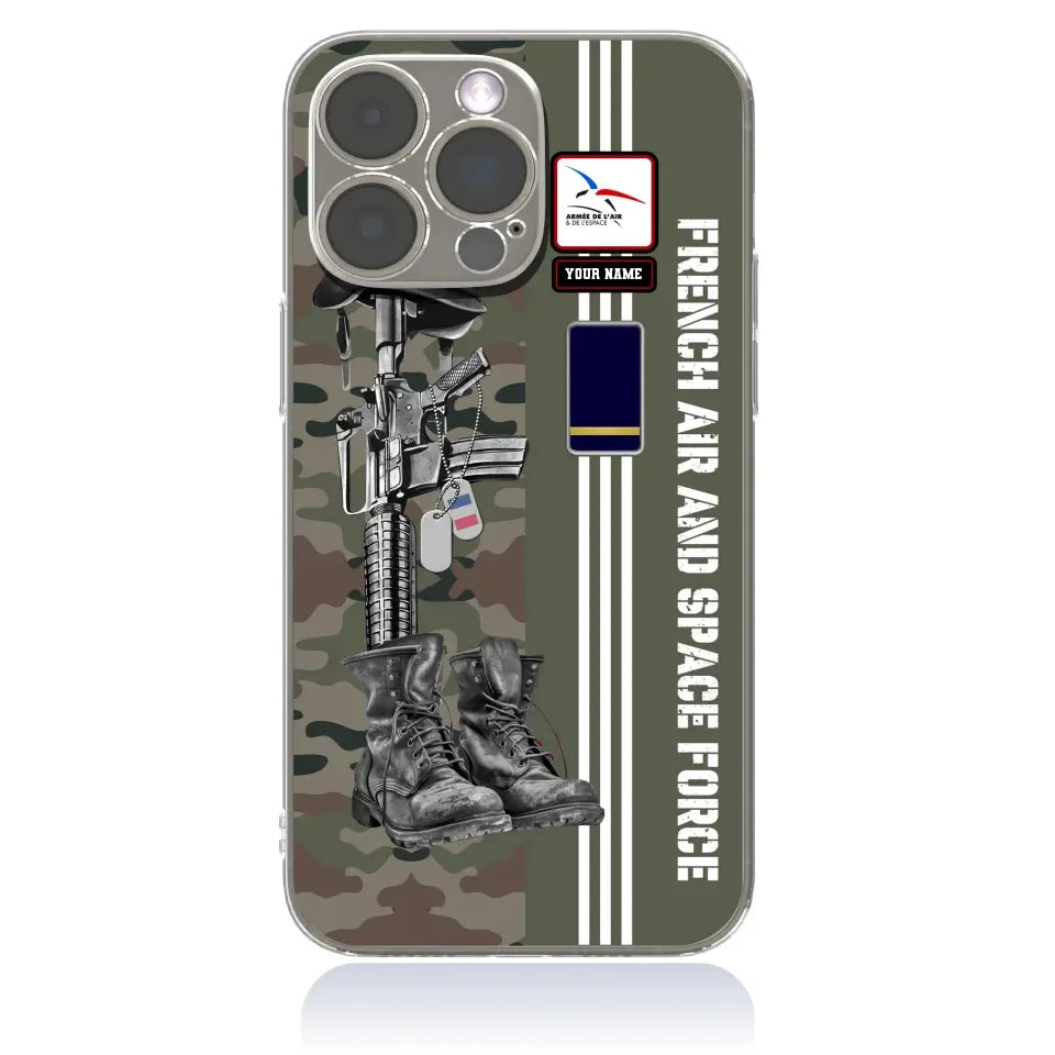 Personalized France Soldier/Veterans With Rank, Name Phone Case Printed - 0403240001