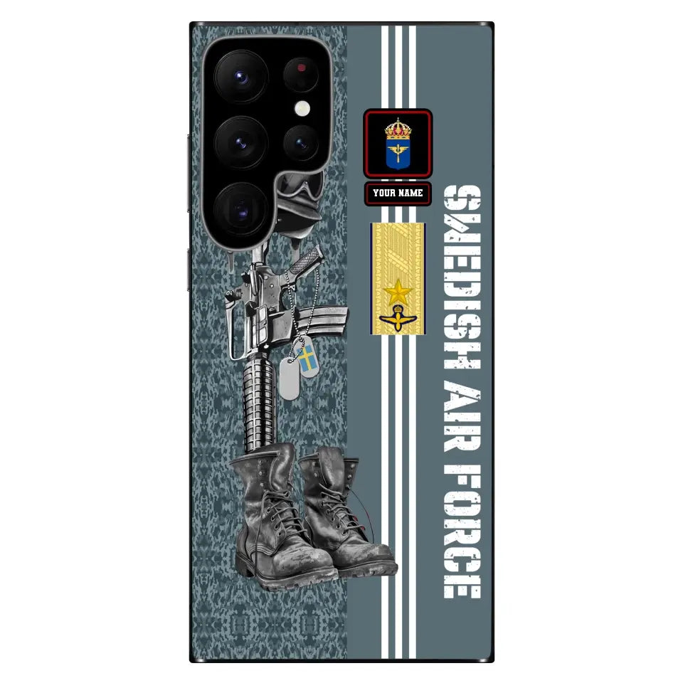 Personalized Sweden Soldier/Veterans With Rank, Name Phone Case Printed - 0403240001