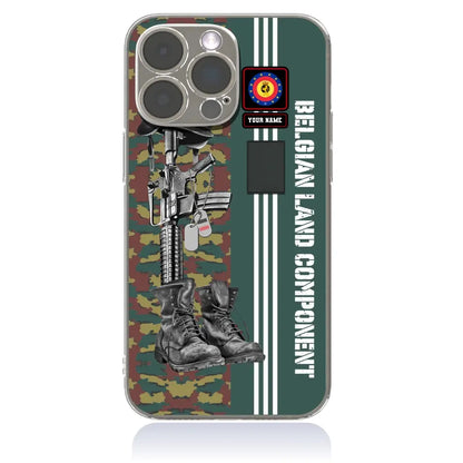 Personalized Belgium Soldier/Veterans With Rank, Name Phone Case Printed - 0403240001