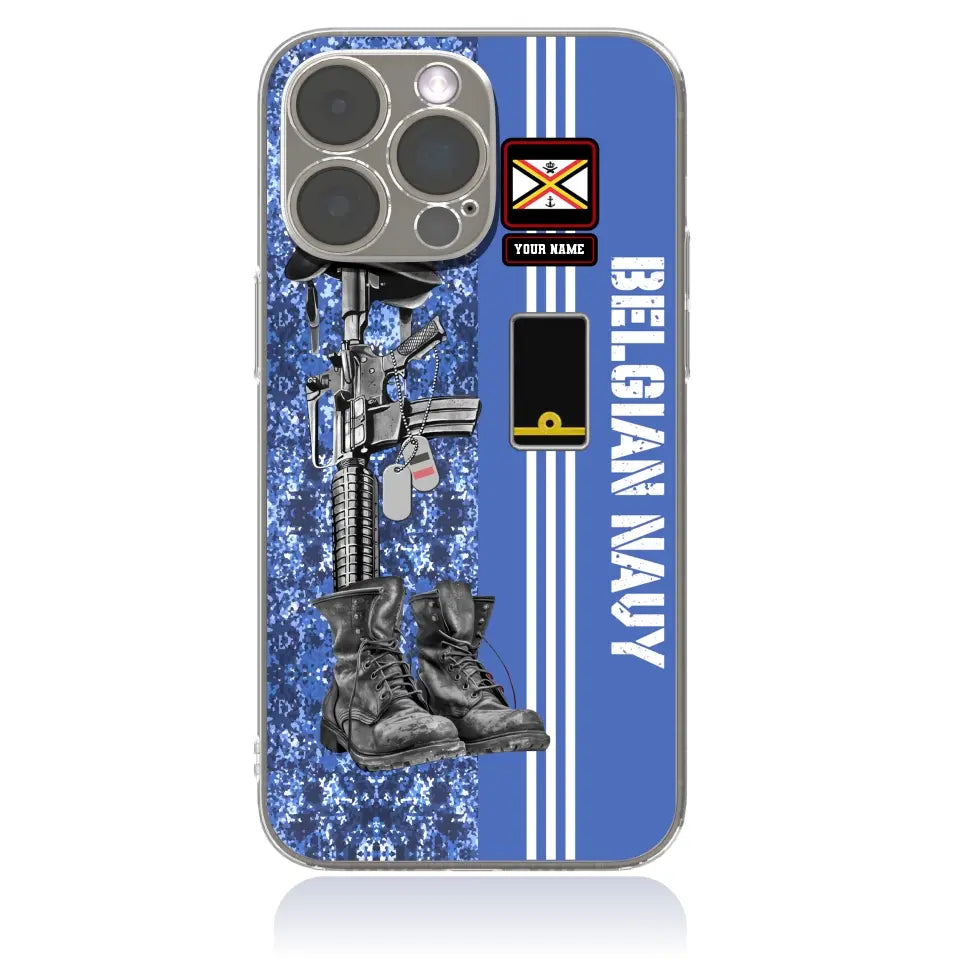 Personalized Belgium Soldier/Veterans With Rank, Name Phone Case Printed - 0403240001