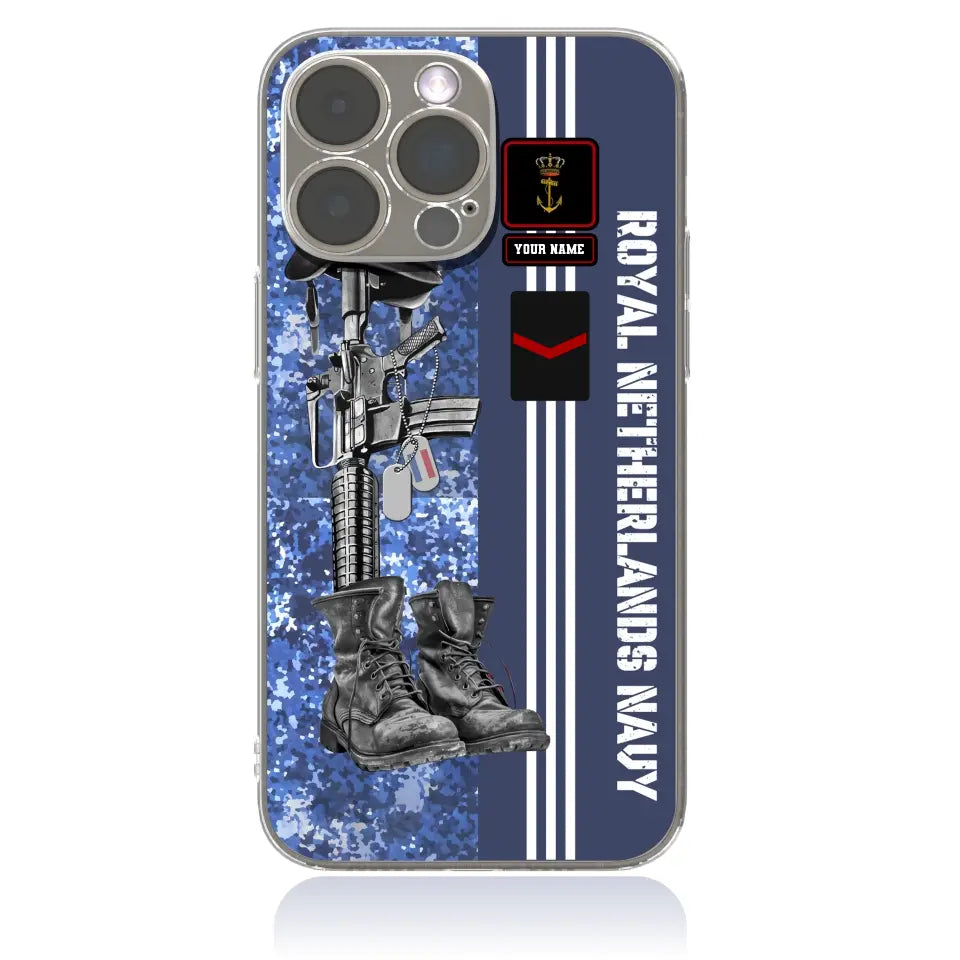 Personalized Netherlands Soldier/Veterans With Rank, Name Phone Case Printed - 0403240001