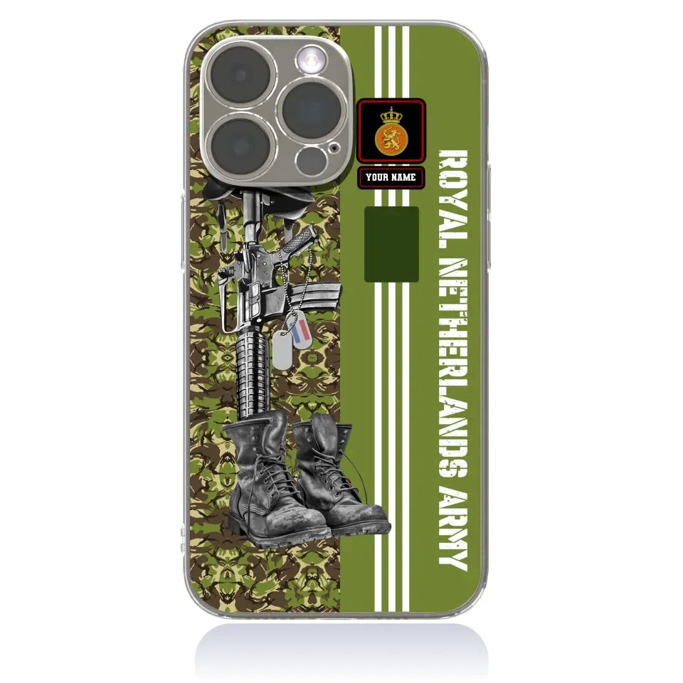 Personalized Netherlands Soldier/Veterans With Rank, Name Phone Case Printed - 0403240001