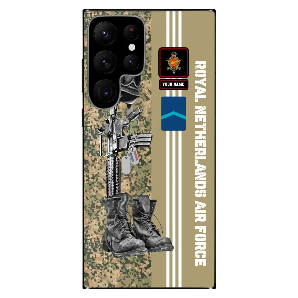 Personalized Netherlands Soldier/Veterans With Rank, Name Phone Case Printed - 0403240001