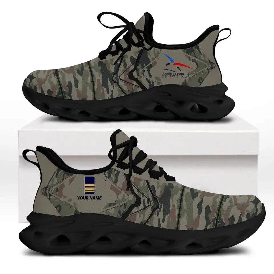 Personalisierte französische Soldaten/Veteranen mit Rang und Namen, bedruckte Herren-Sneakers – 0403240001