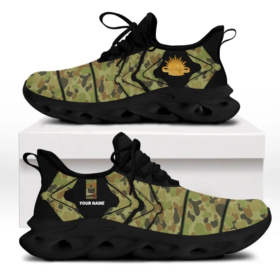 Personalisierte australische Soldaten/Veteranen mit Rang und Namen bedruckte Herren-Sneakers – 0403240001