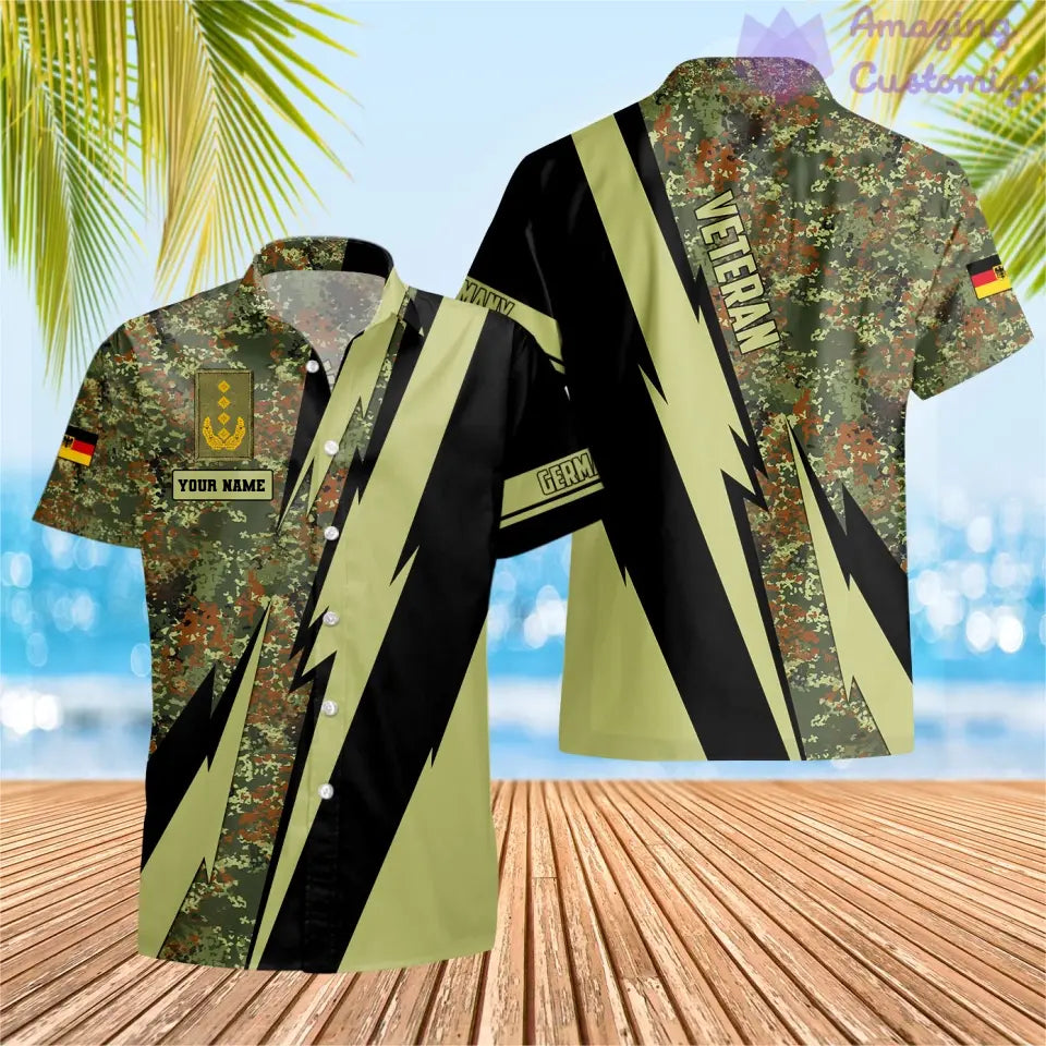 Sweat à capuche personnalisé avec camouflage soldat/vétéran allemand avec nom et grade imprimé en 3D - 0503240001