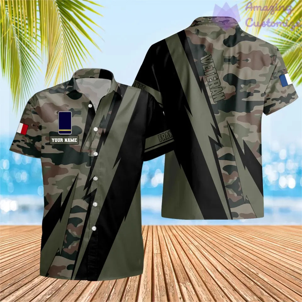 Personalized France Soldier/ Veteran Camo With Name And Rank Hoodie 3D Printed  - 17095968