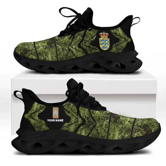 Personalisierte dänische Soldaten/Veteranen mit Rang und Namen, bedruckte Herren-Sneakers – 0503240001