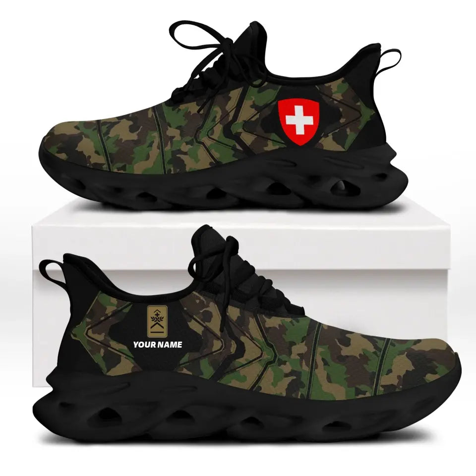 Personalisierte Schweizer Soldaten/Veteranen mit Rang und Namen Herren Sneakers bedruckt - 0503240001