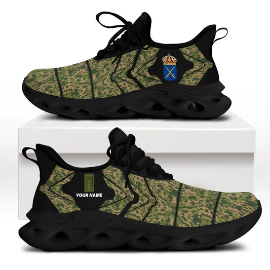 Personalisierte schwedische Soldaten/Veteranen mit Rang und Namen, bedruckte Herren-Sneaker – 0503240001