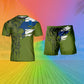 Personalisierter finnischer Soldat/Veteran, Camouflage, mit Namen und Rang, Kombi-T-Shirt + Short, 3D-Druck