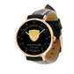 Personalized Swiss Soldier/ Veteran With Name And Year Black Stitched Leather Watch - 1603240001 - Gold Version