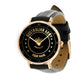 Personalized Australian Soldier/ Veteran With Name And Rank Black Stitched Leather Watch - 2003240001 - Gold Version