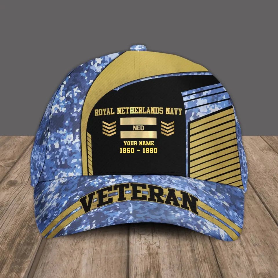 Personalisierter Rang, Jahr und Name Niederländischer Soldat/Veteran Camo Baseball Cap Veteran - 17109792