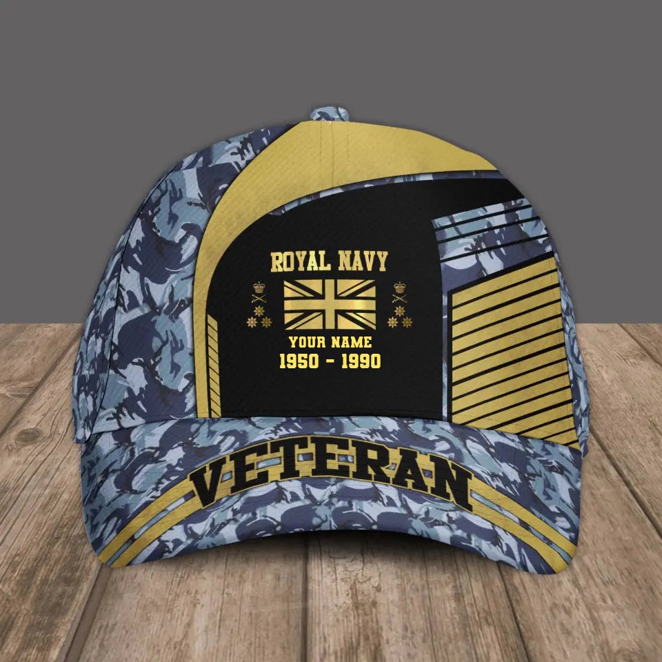 Baseballkappe mit Camouflage-Muster für britische Soldaten/Veteranen, personalisierbar mit Rang, Jahr und Namen – 17109792