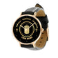 Personalized Sweden Soldier/ Veteran With Name, Rank Black Stitched Leather Watch - 2603240001 - Gold Version