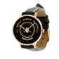 Personalized UK Soldier/ Veteran With Name, Rank Black Stitched Leather Watch - 2603240001 - Gold Version