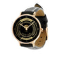 Personalized Sweden Soldier/ Veteran With Name, Rank Black Stitched Leather Watch - 0603240002 - Gold Version