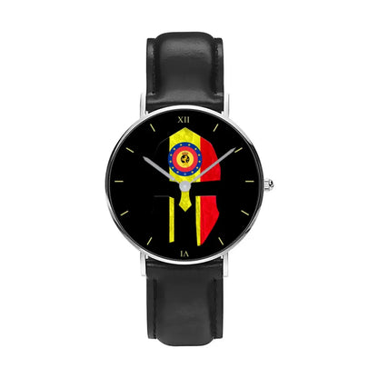 Montre en cuir noir cousue pour soldat/vétéran belge - 2903240001