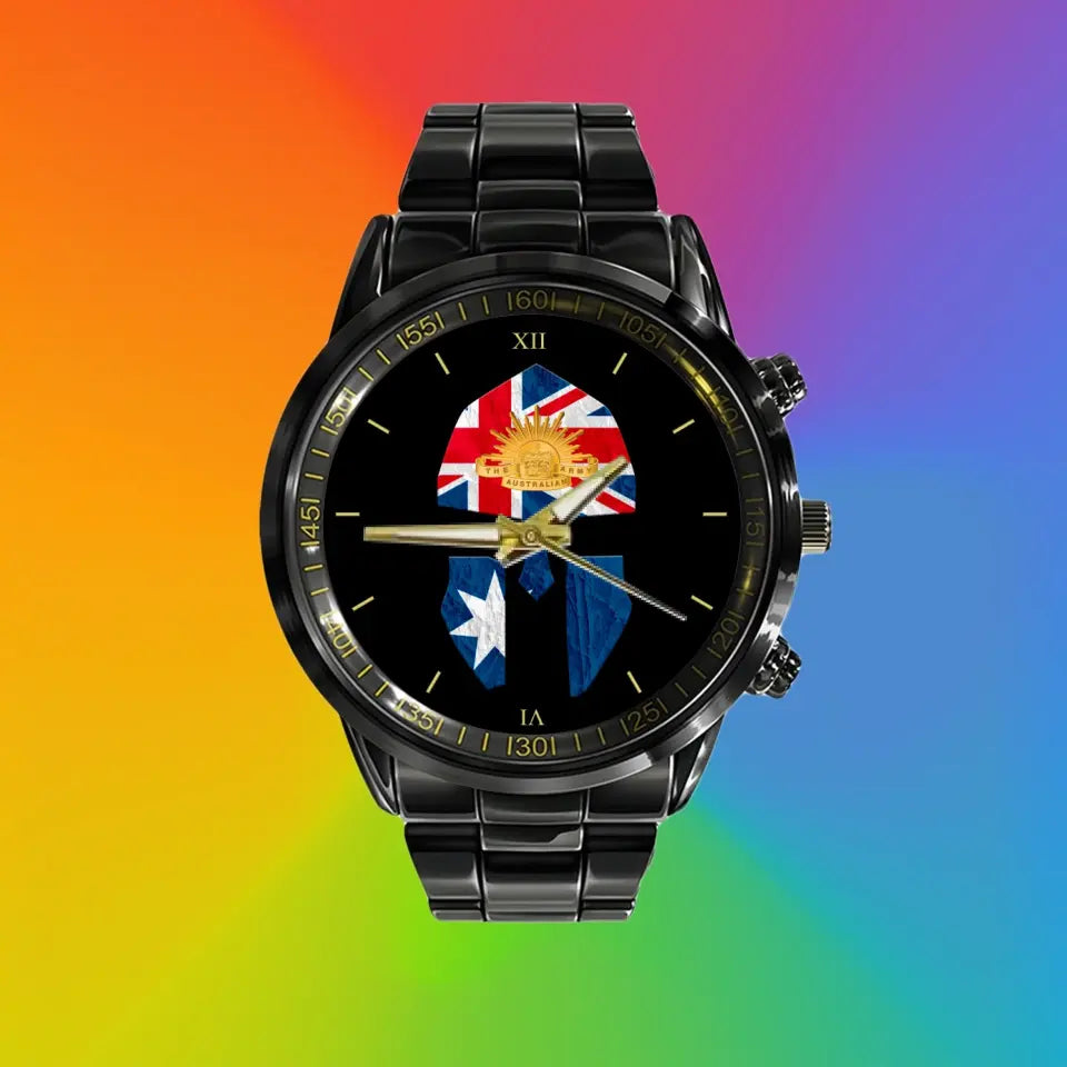 Montre en acier inoxydable noir pour soldat/vétéran australien - 2903240001