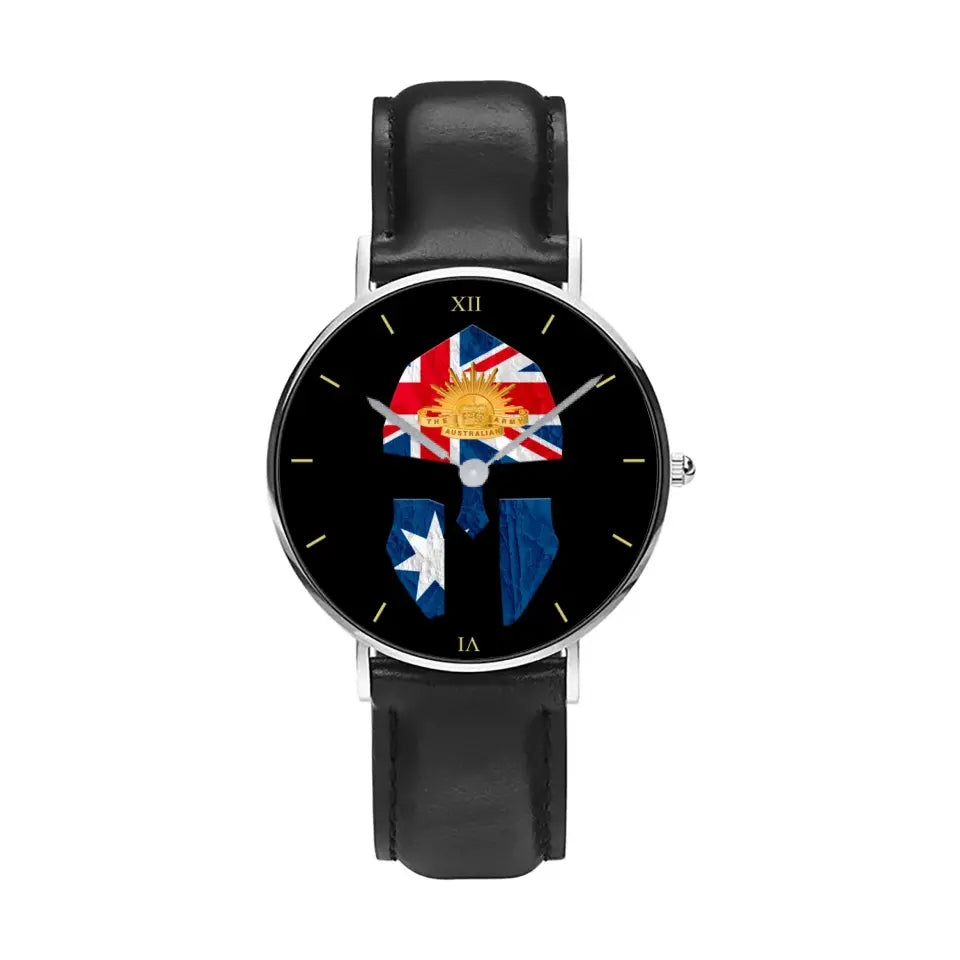 Australian Soldier/ Veteran  Black Stitched Leather Watch - 2903240001