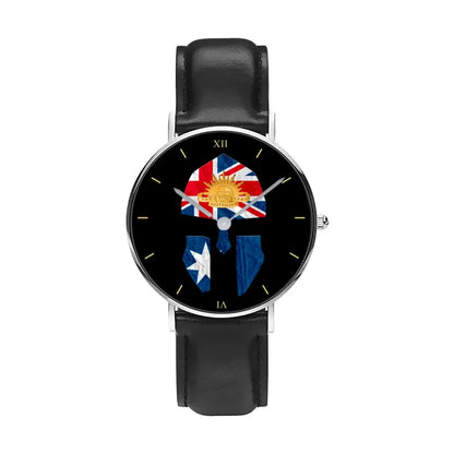 Montre en cuir noir cousue pour soldat/vétéran australien - 2903240001