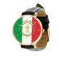 Personalized Italy Soldier/ Veteran With Name And Year Black Stitched Leather Watch - 0204240001 - Gold Version