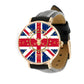 Personalized UK Soldier/ Veteran With Name And Year Black Stitched Leather Watch - 0204240001 - Gold Version