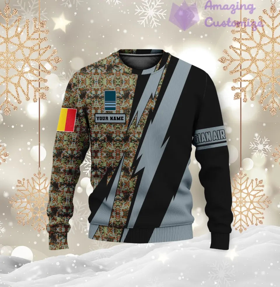 Personalized Belgium with Name and Rank Soldier/Veteran Hoodie All Over Printed - 17121024