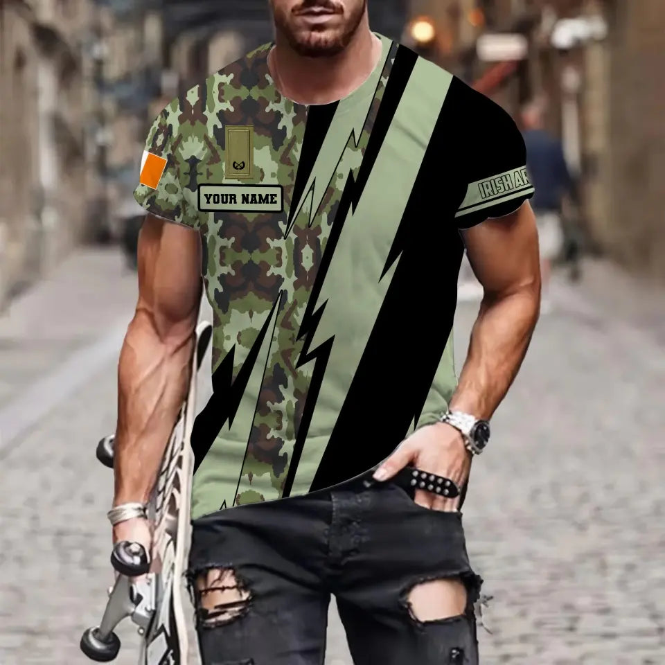 Personalized Ireland Soldier/Veteran with Name and Rank T-shirt 3D All Over Printed - 03042401QA