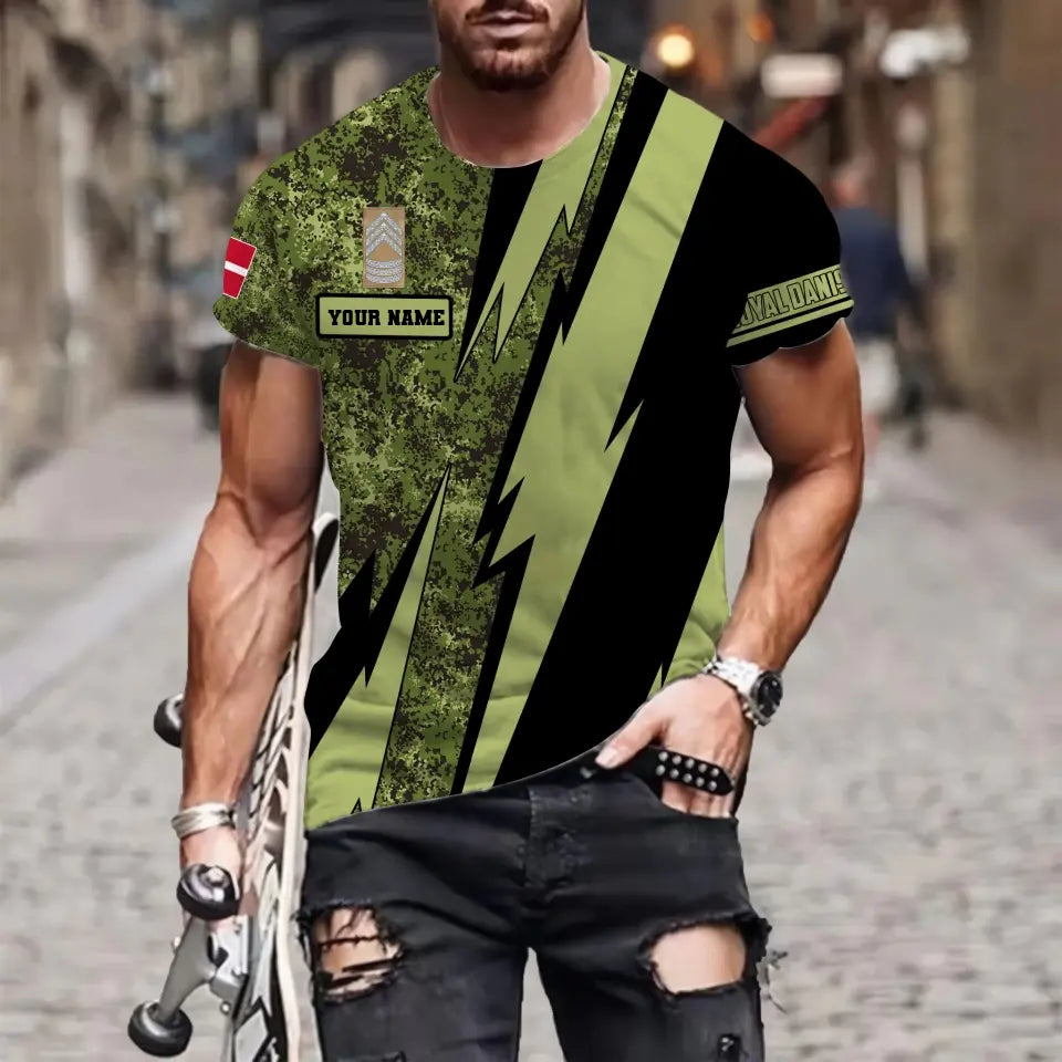 Personalized Denmark Soldier/Veteran with Name and Rank T-shirt 3D All Over Printed - 03042401QA