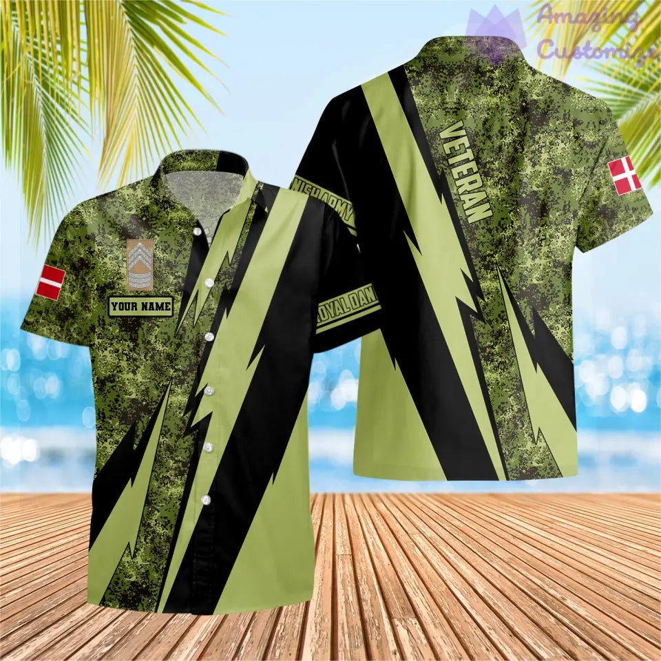 Personalisiertes T-Shirt „Dänemark-Soldat/Veteran“ mit Namen und Rang, 3D-Rundumdruck – 03042401QA