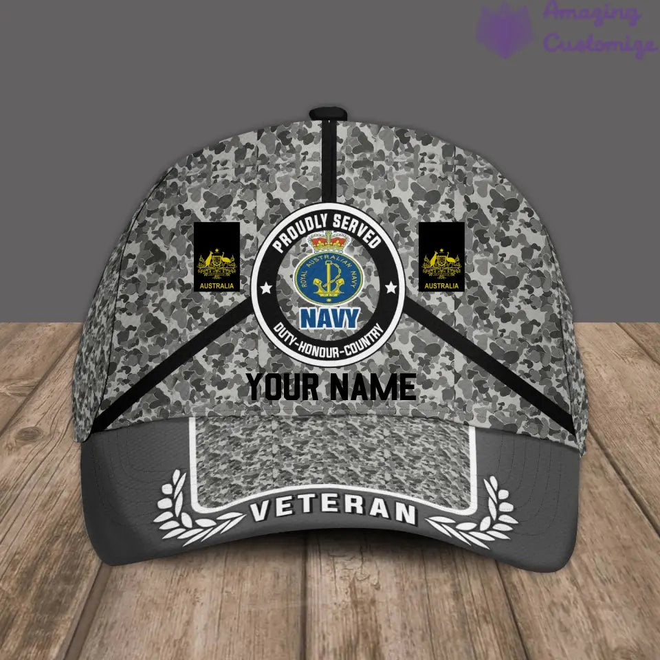 Personalized Rank And Name Australia Soldier/Veterans Camo Baseball Cap - 17121888