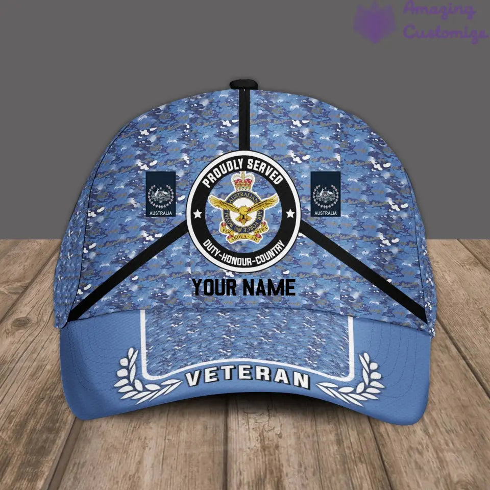 Personalized Rank And Name Australia Soldier/Veterans Camo Baseball Cap - 17121888