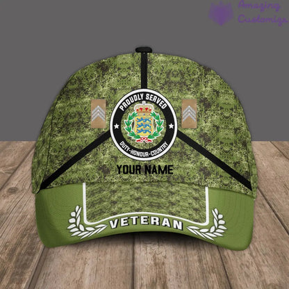 Personalized Rank And Name Denmark Soldier/Veterans Camo Baseball Cap - 17121888