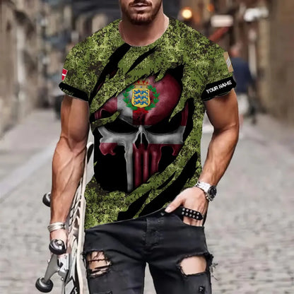 Personalized Denmark Soldier/Veteran with Name and Rank 3D T-shirt All Over Printed - 08042402QA