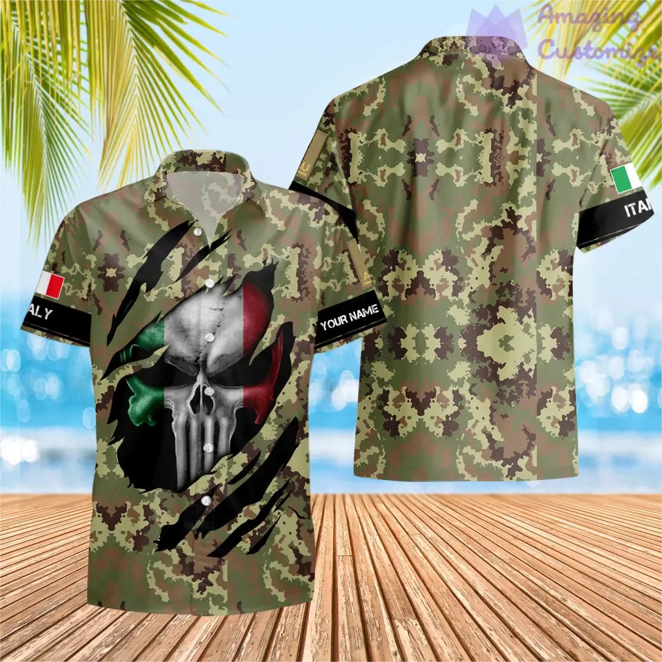 Personalized Italy Soldier/Veteran with Name and Rank 3D T-shirt All Over Printed - 08042402QA