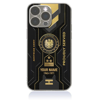 Personalized Austria Soldier/Veterans With Rank, Name And Name Phone Case Printed - 09042401QA