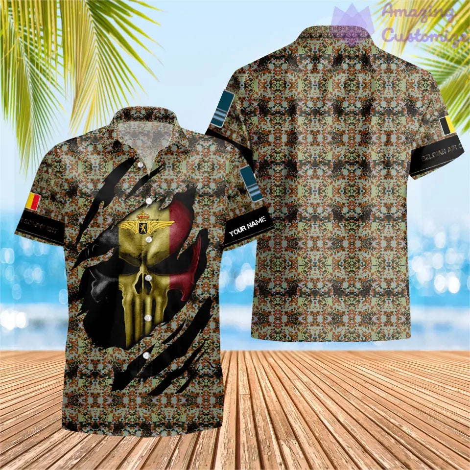 Personalisiertes Belgien mit Namen und Rang Soldat/Veteran Hawaiihemd All Over Printed - 08042402QA