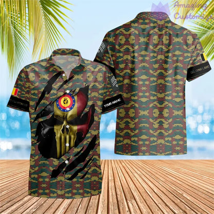 Personalisiertes Belgien mit Namen und Rang Soldat/Veteran Hawaiihemd All Over Printed - 08042402QA