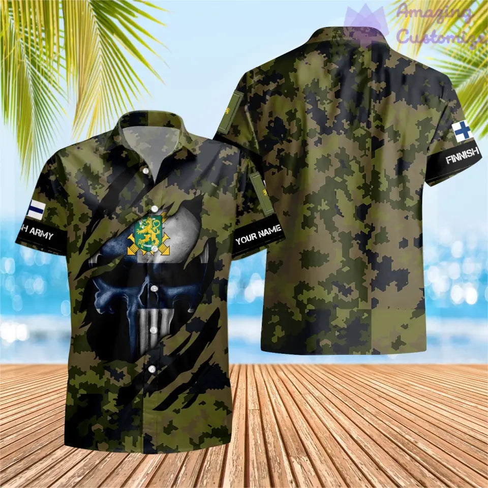 Personalized Finland with Name and Rank Soldier/Veteran Hawaii shirt All Over Printed - 08042402QA