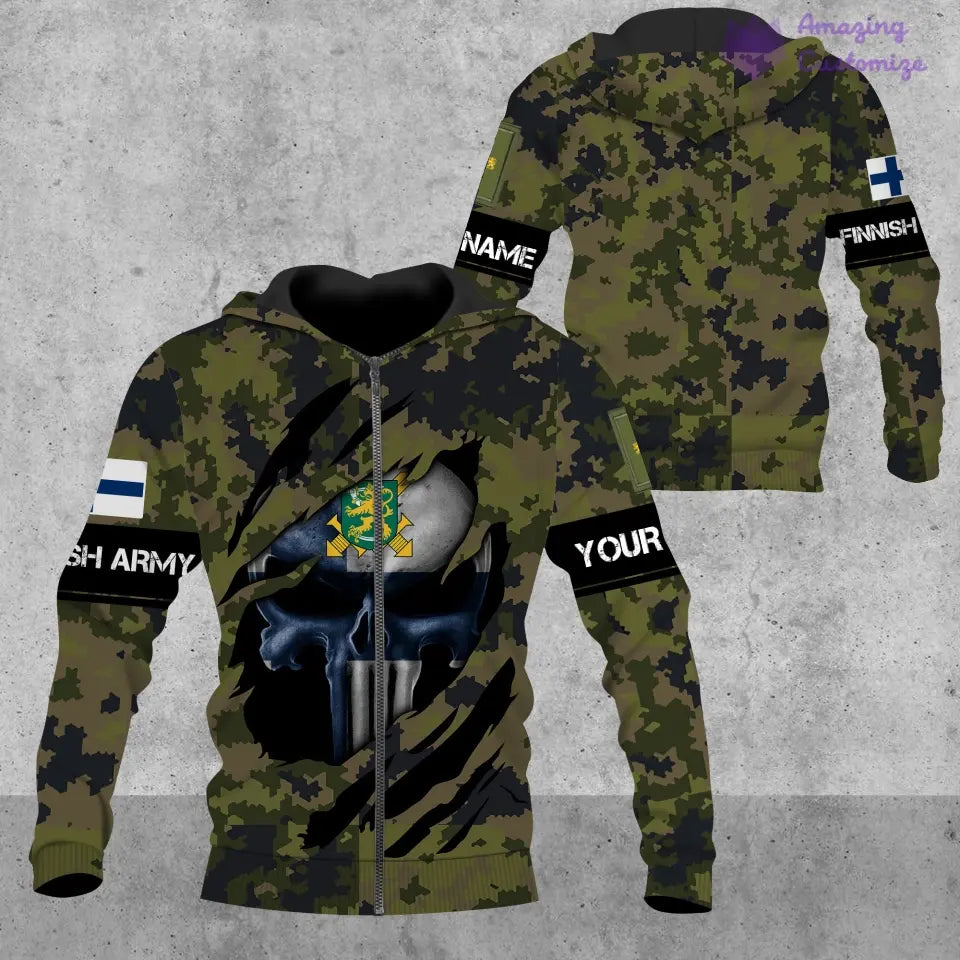 Personalized Finland with Name and Rank Soldier/Veteran Hoodie All Over Printed - 08042402QA