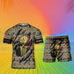 Personalisierter belgischer Soldat/Veteran, Camouflage, mit Namen und Rang, Kombi-T-Shirt + Short, 3D-Druck – 08042402QA